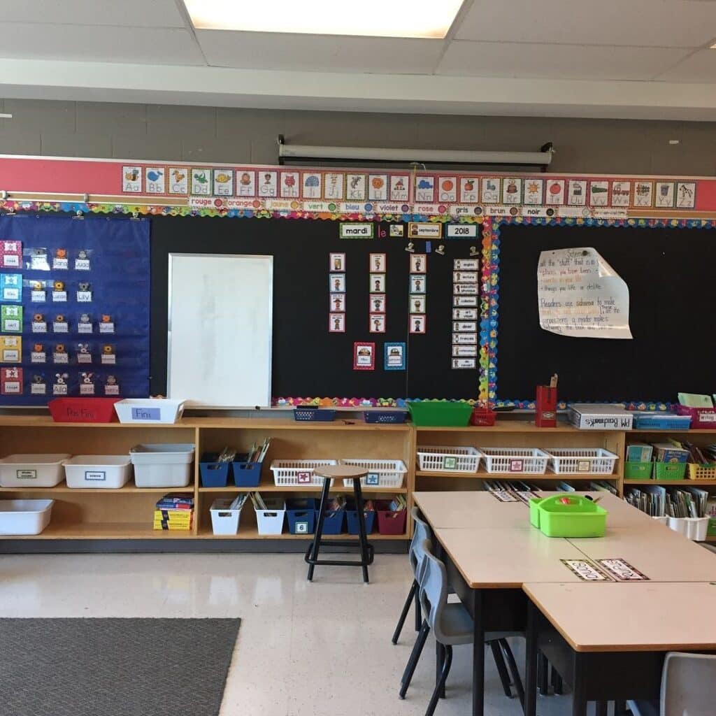 Photo of my setup for the first day of grade 3 french immersion