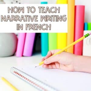 How to teach narrative writing in French to primary students. This explains how to use French writer's workshop and differentiate the writing task for your students