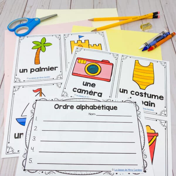 French literacy centres for word work, writing, reading and vocabulary