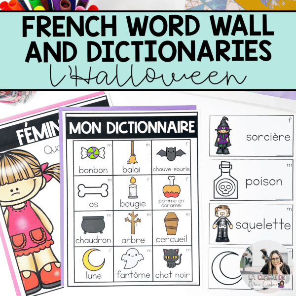 French halloween vocabulary cards are great for French Immersion students