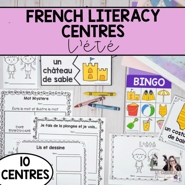 French literacy centres for word work, writing, reading and vocabulary