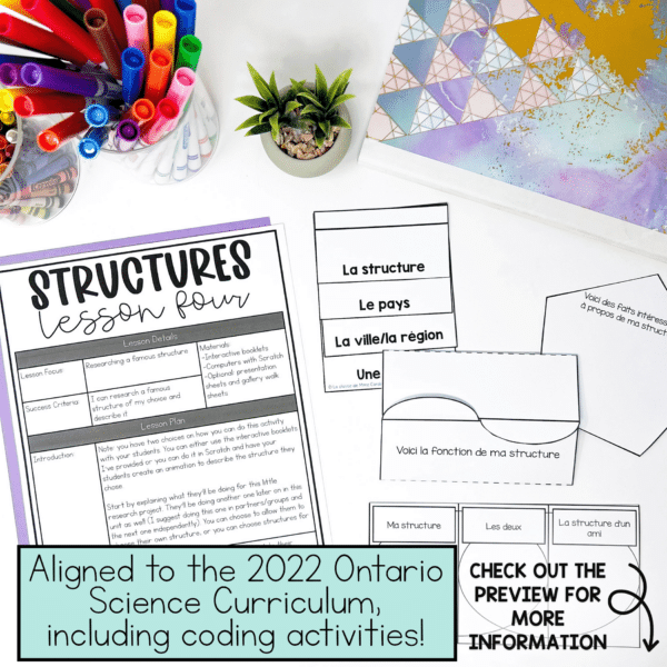 French strong and stable structures science unit with lesson plans