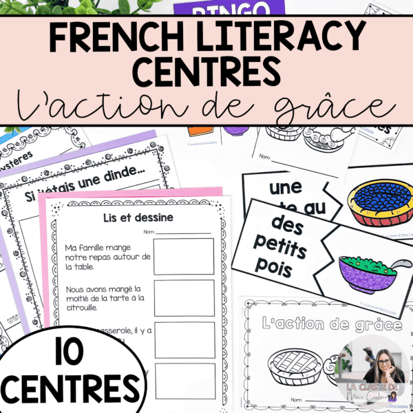 French Thanksgiving activities for primary students