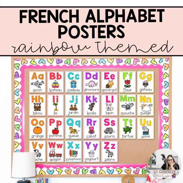 French alphabet posters rainbow class decor