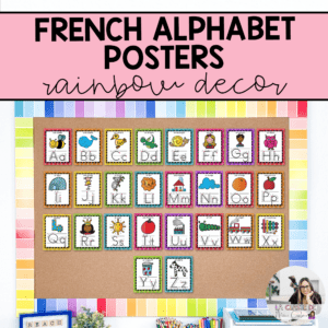 french alphabet posters rainbow themed class decor