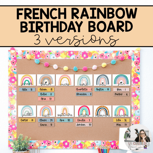 french birthday boho rainbow class decor