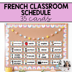 french rainbow class decor class schedule