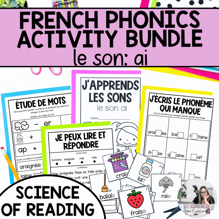 French phonics activities for ai aligned with the science of reading