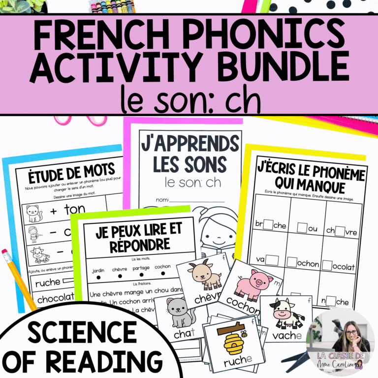 French phonics activities for ch aligned with the science of reading