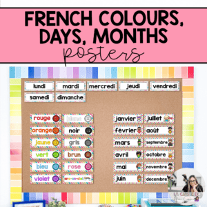 french posters on colours days and months
