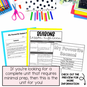 Grade 1 Daily and Seasonal Changes Science Unit in ENGLISH - Includes ...