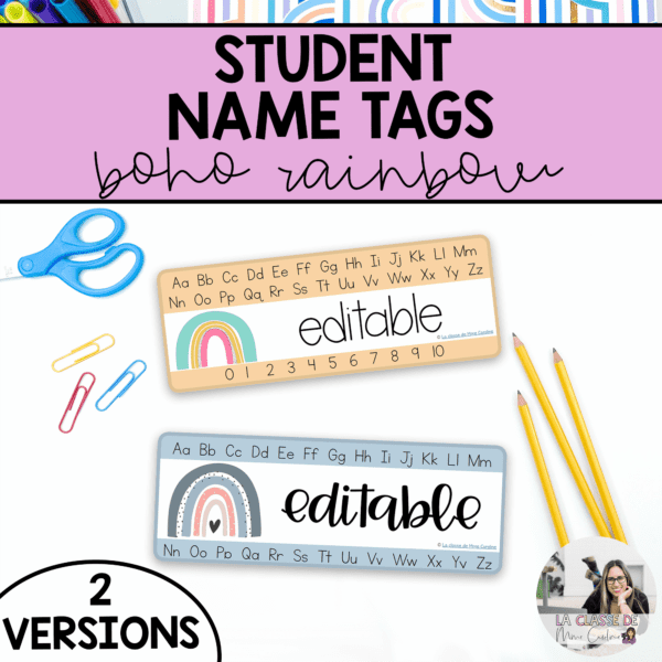 editable desk nametags for students