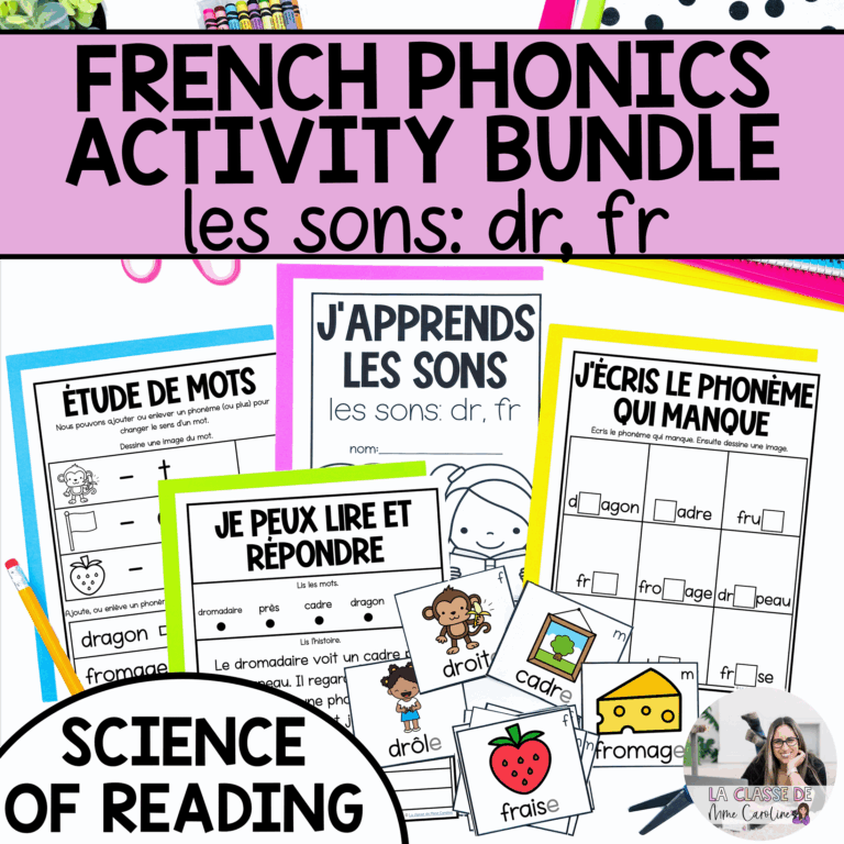 French phonics activities for consonant blends aligned with the science of reading