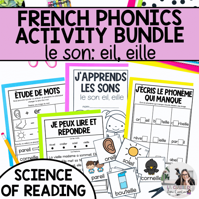 French phonics activities for eille aligned with the science of reading