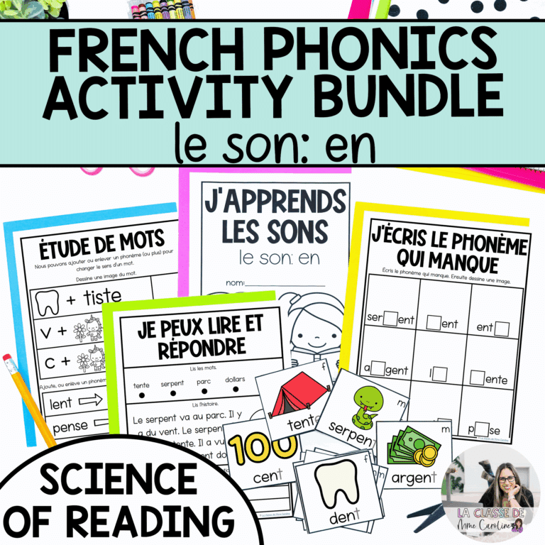 French phonics activities for en aligned with the science of reading