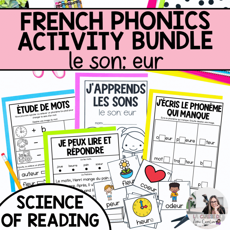French phonics activities for eur aligned with the science of reading
