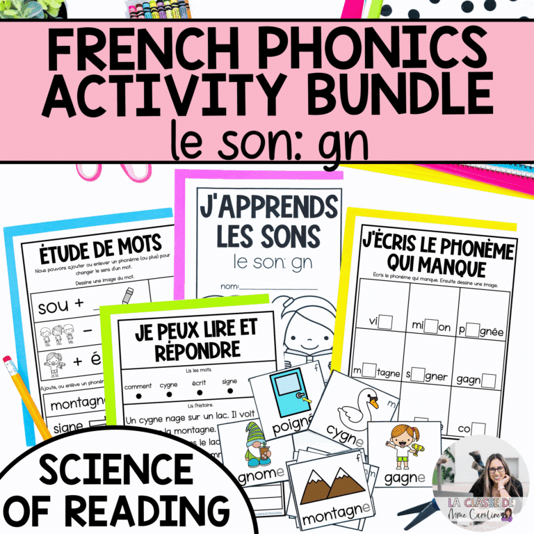 French phonics activities for gn aligned with the science of reading