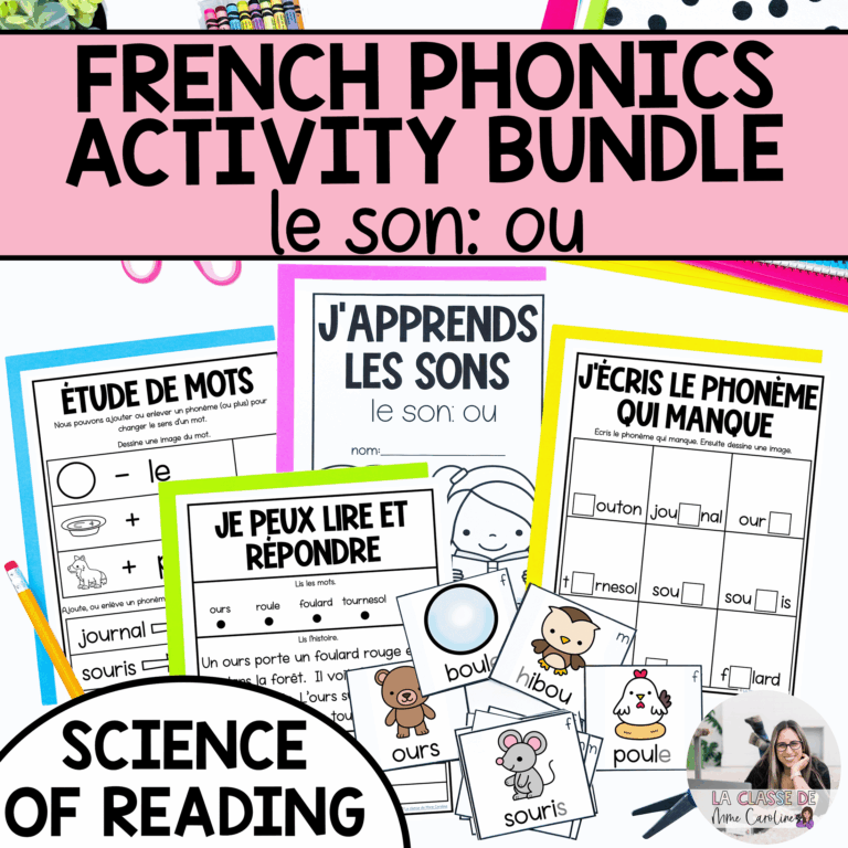 French phonics activities for ou aligned with the science of reading