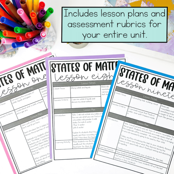 This grade 2 science properties of solids and liquids unit is perfect for anyone who teaches in Ontario. It includes lesson plans, assessments, worksheets, science centres and more.