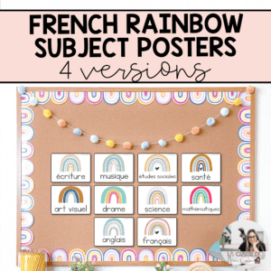 french boho rainbow subject posters
