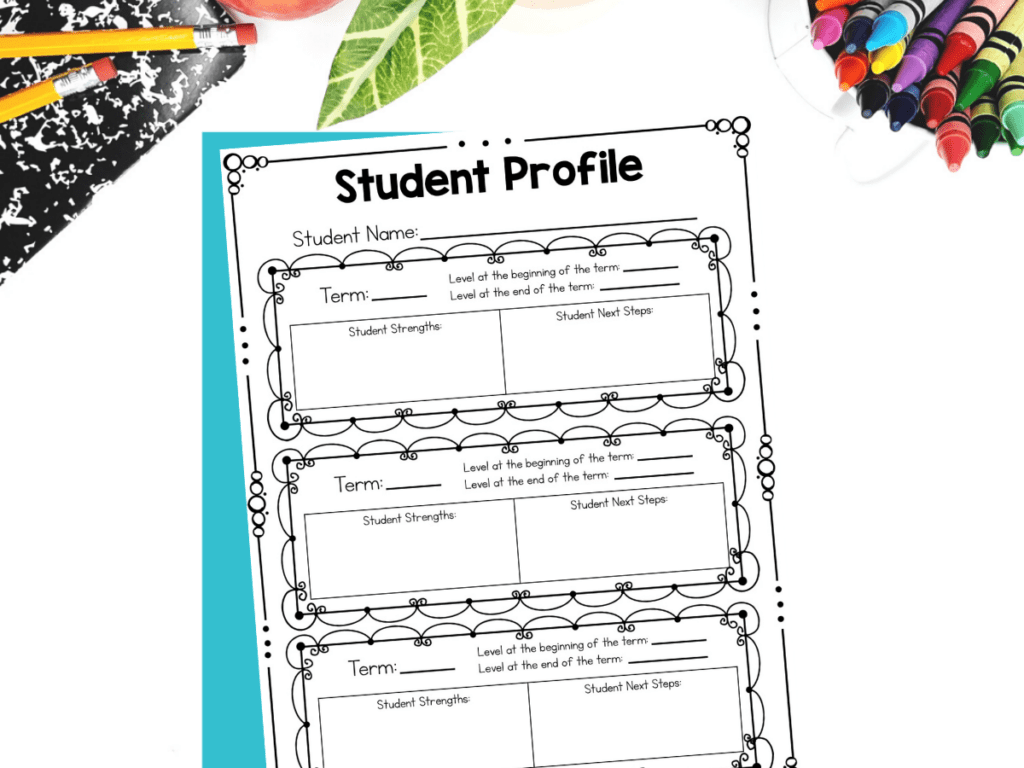 Student Reading Profile. Here you will be able to track your students' strengths, next steps and how much they grew throughout each term. This is helpful to write your report card reading comments
