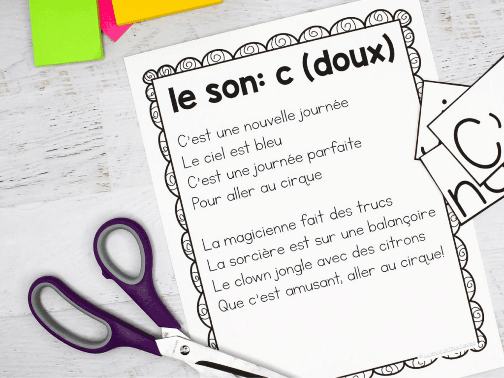 Shared reading story in french. This story focuses on French phonics and helps students learn to read in French.