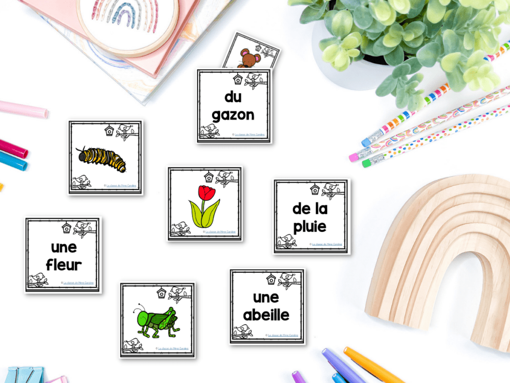 This is a great French game. It is le printemps themed and is great for learning French spring vocabulary. Your students will love playing this game and you will love watching them learn French words.