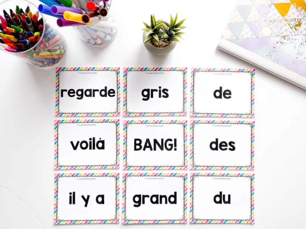 Bang! Is a fun French sight word game to play with your class because they never know if they will get the bang! card. Students will love practicing their French reading skills with this game.