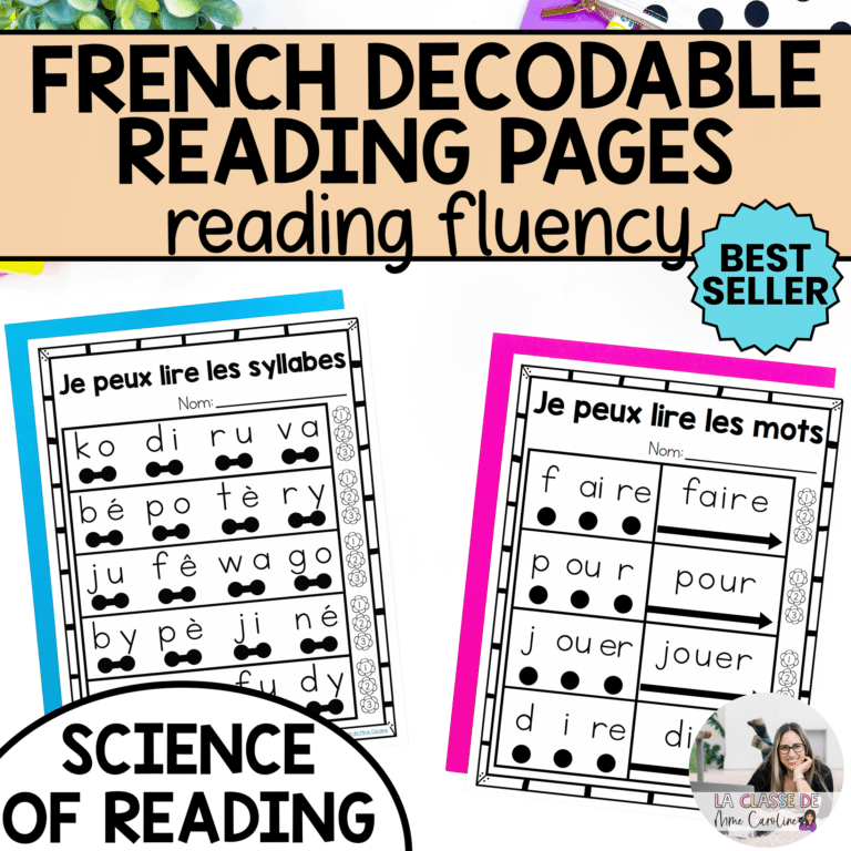 French reading fluency pages for primary students and at risk students all sheets are decodable