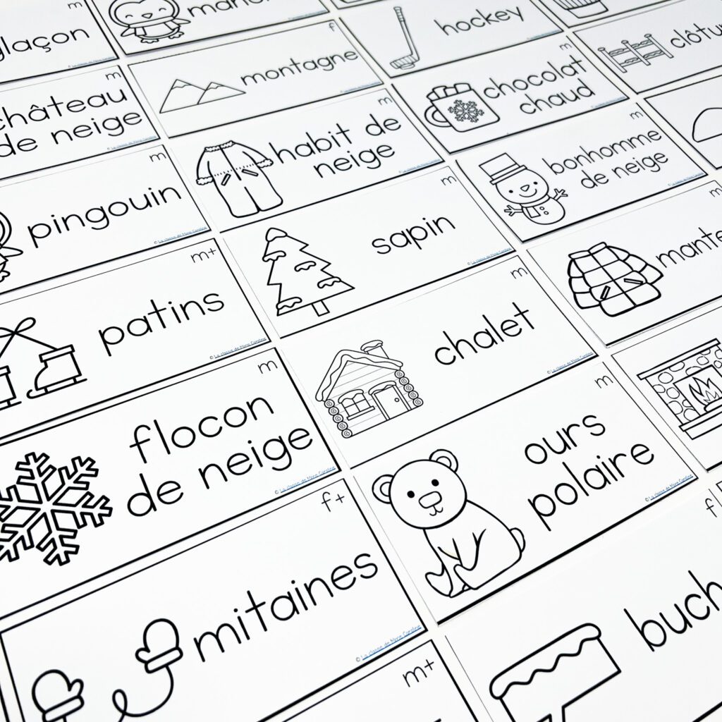 French Winter Vocabulary and Word Wall Cards - vocabulaire d'hiver - La ...