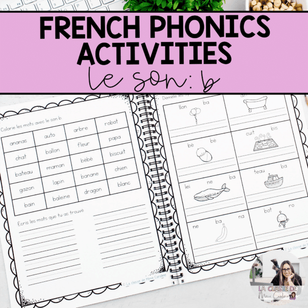 French phonics activities to teach the sound b based on the science of reading