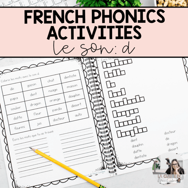 French phonics activities to teach the sound d based on the science of reading