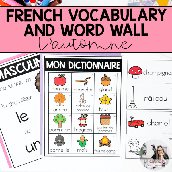 french-vocabulary-cards-word-wall-fall-automne