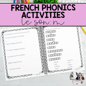 French phonics activities to teach the sound m based on the science of reading