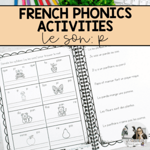 French phonics activities to teach the sound p based on the science of reading