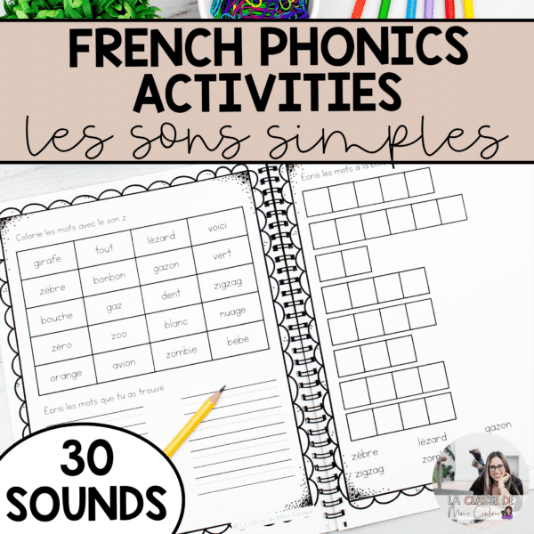 These phonics activities are perfect for teaching your students French sounds. The French phonics worksheets all focus on a specific sound and many of the activities are aligned with the French science of reading.