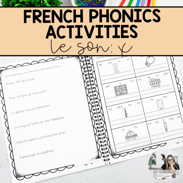 French phonics activities to teach the sound x based on the science of reading