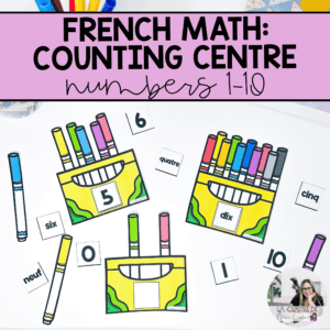 Teaching kindergarten students how to count in French through math centres counting 1-10