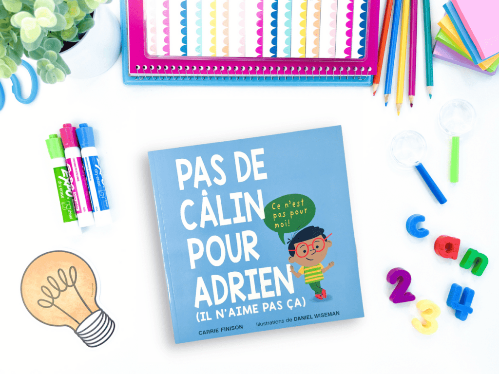 French books for back to school. This book is called Pas de câlin pour Adrien 