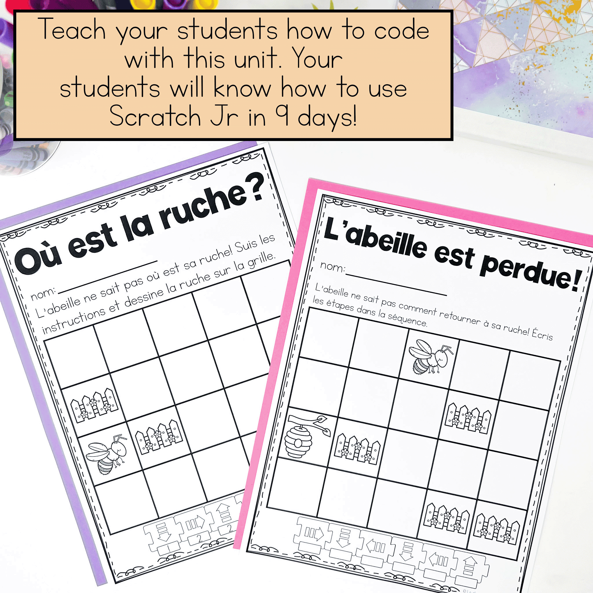 Learn how to use Scratch Junior French coding unit
