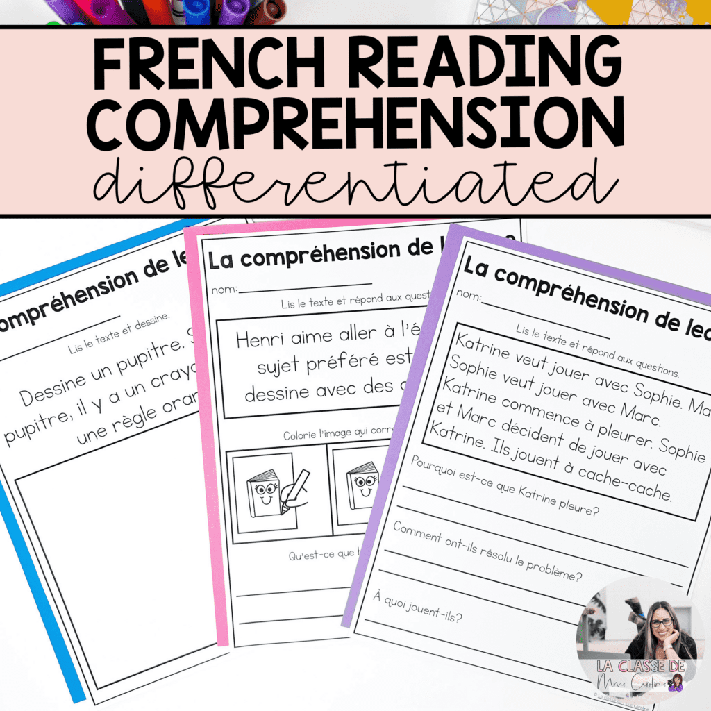 Differentiated French Reading Passages for Back to School | French ...