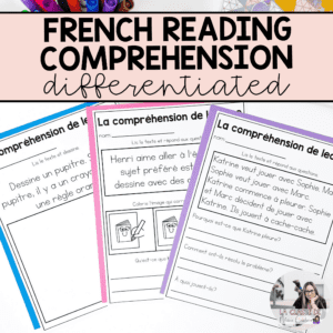 Differentiated French reading comprehension questions for back to school