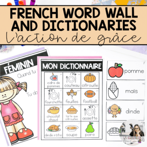 French thanksgiving vocabulary cards