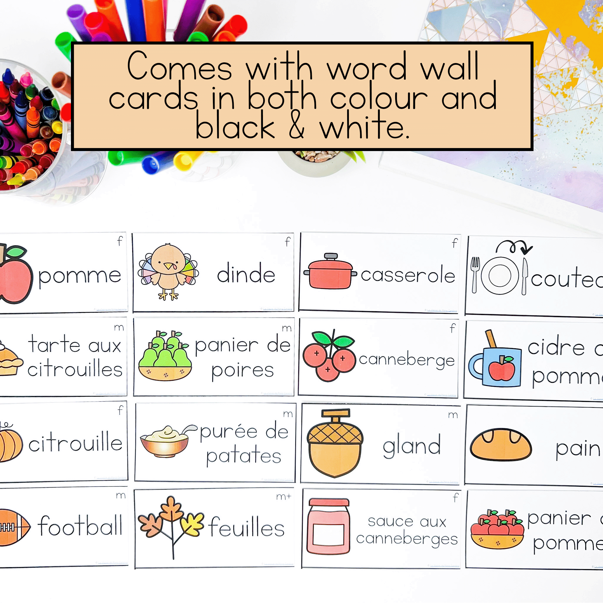 French thanksgiving vocabulary words