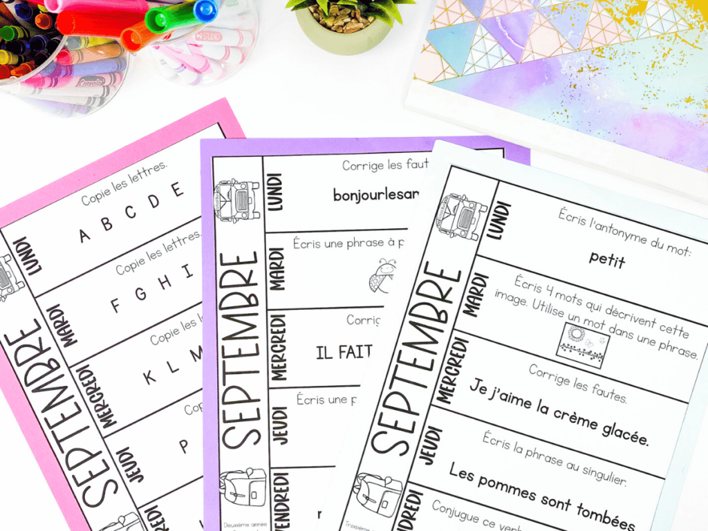 These Free French grammar activities are a perfect way to practice editing skills in a French immersion classroom. Teaching grammar can be hard in primary, but these activities make it super effortless!