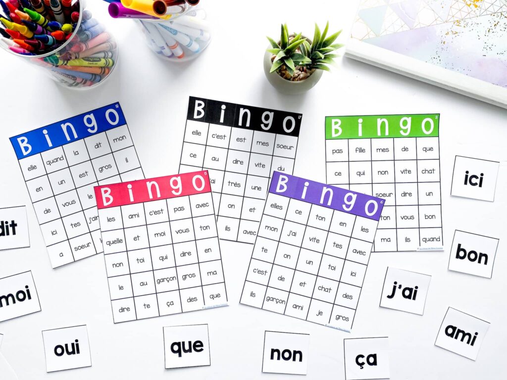 Bingo is a great French sight word game. Your students will love working on French high frequency words with this resource!
