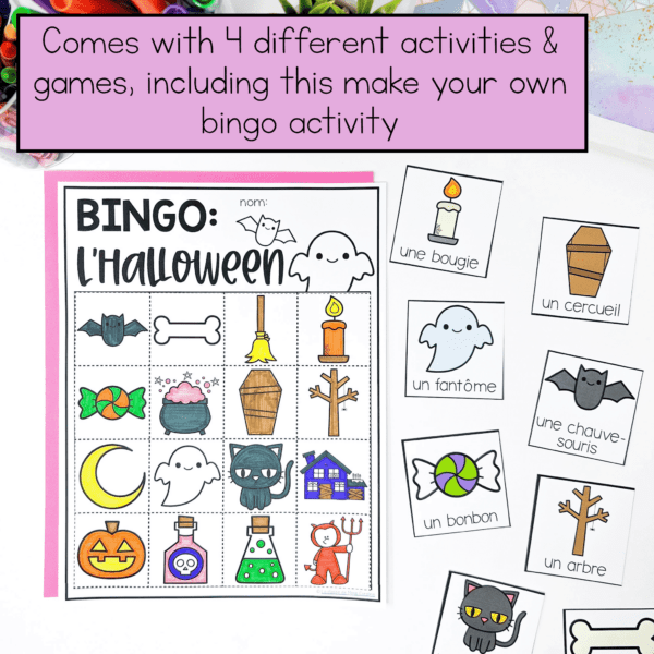 French Halloween Games for building vocabulary