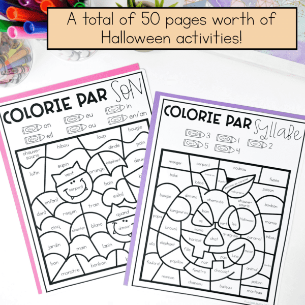 French Halloween Worksheets and Activities