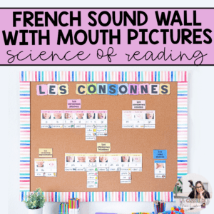 French sound wall with mouth pictures for the science of reading