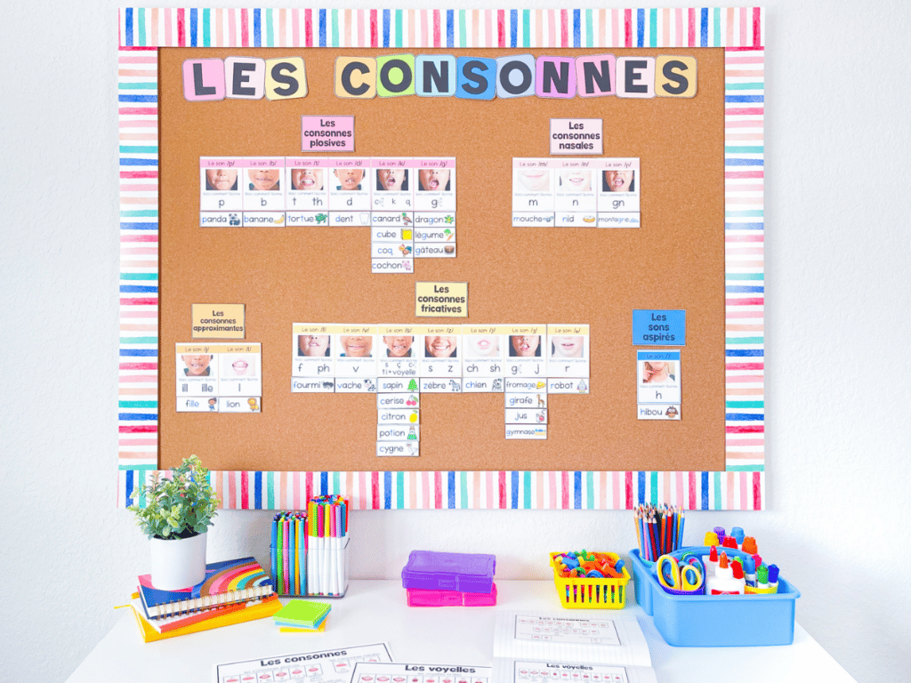 This French sound board is perfect for anybody who wants to add more French Science of Reading practices in their classroom. It includes photos of real mouths, shows French spelling patterns and more!